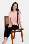 Zivame Lounge Knit Poly Lounge Top - Coral Cloud — thumbnail 4